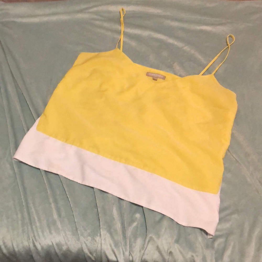Yellow and white tank top